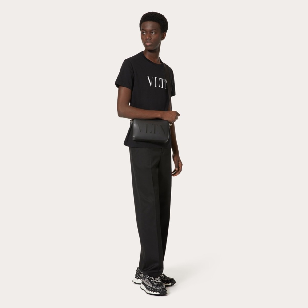 Fair Men’s Size  X-large Valentino Garavani VLTN Logo Cotton Tee In Black/White - Picture 6 of 13